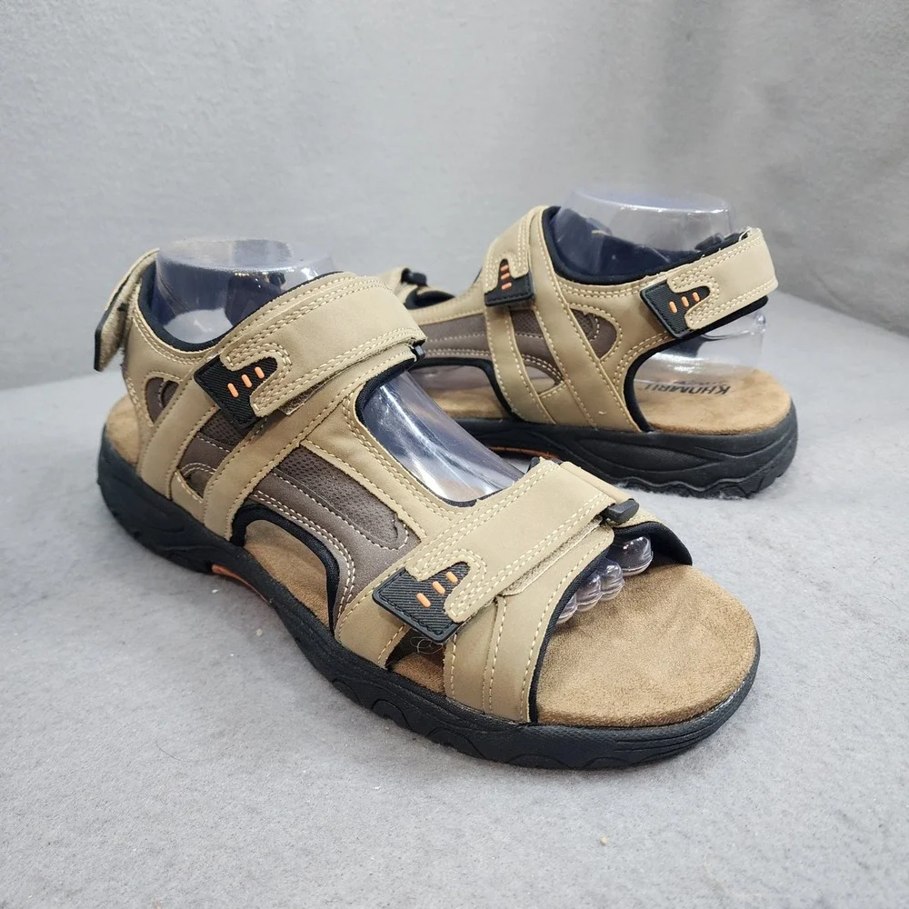 Khombu Sport Sandals Tan Hiking Trail Adjustable Straps Mens 10M